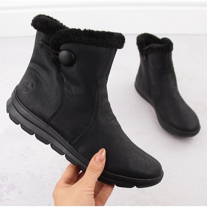 Ghete pentru femei, Rieker, BM205439, Negru