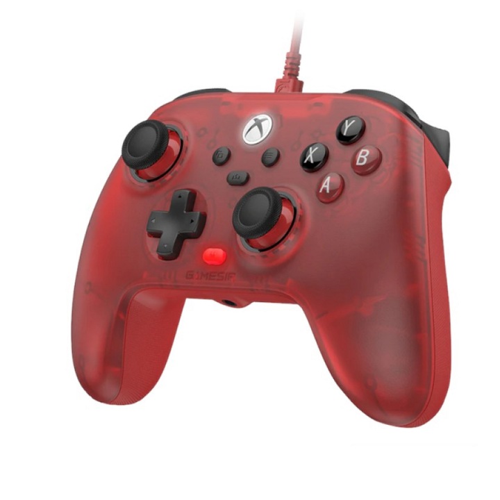 Vezetékes játékvezérlő GameSir T7, piros, Hall Effect, PC-re, Xbox sorozatra és Xbox One-ra