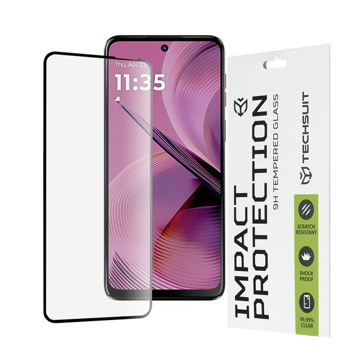 Fólia Motorola Moto G55-höz - Techsuit 111D Full Cover / Full Glue Glass - Fekete