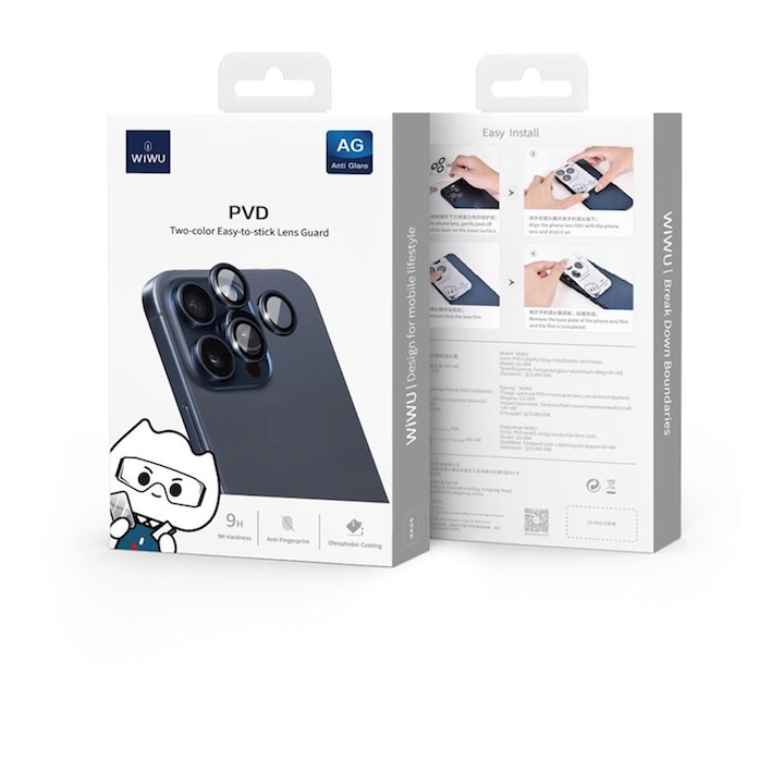 Wiwu прозрачен закален стъклен протектор за iPhone 16 Pro / 16 Pro Max