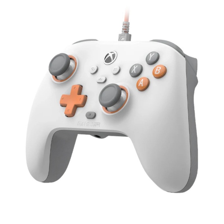 GameSir T7 vezetékes gamepad, krémfehér, PC-hez és Xbox-hoz, tapintható visszajelzés, ergonomikus kialakítás