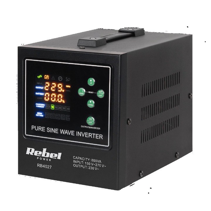 Sursa de alimentare de urgenta UPS Rebel - convertor de unda sinusoidala pura 12V 230V 800VA/500W