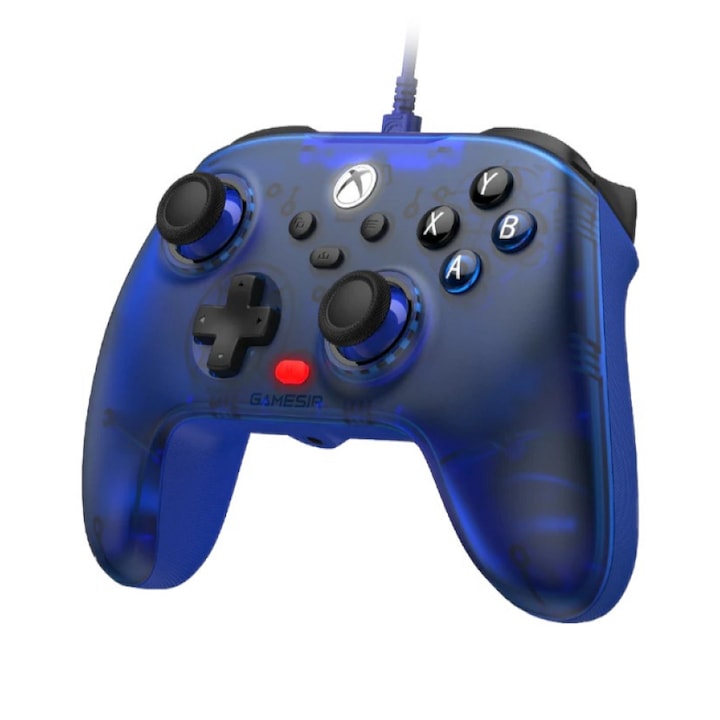 GameSir T7 vezetékes gamepad, Sapphire Blue, PC és Xbox kompatibilis, tapintható visszajelzés, ergonomikus kialakítás