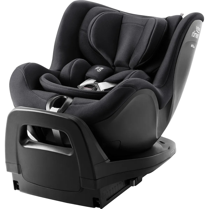 Детско столче за кола Britax Romer Dualfix Pro i-Size, Въртящо се с основа, 0 месеца - 4 години, Isofix, Deep black