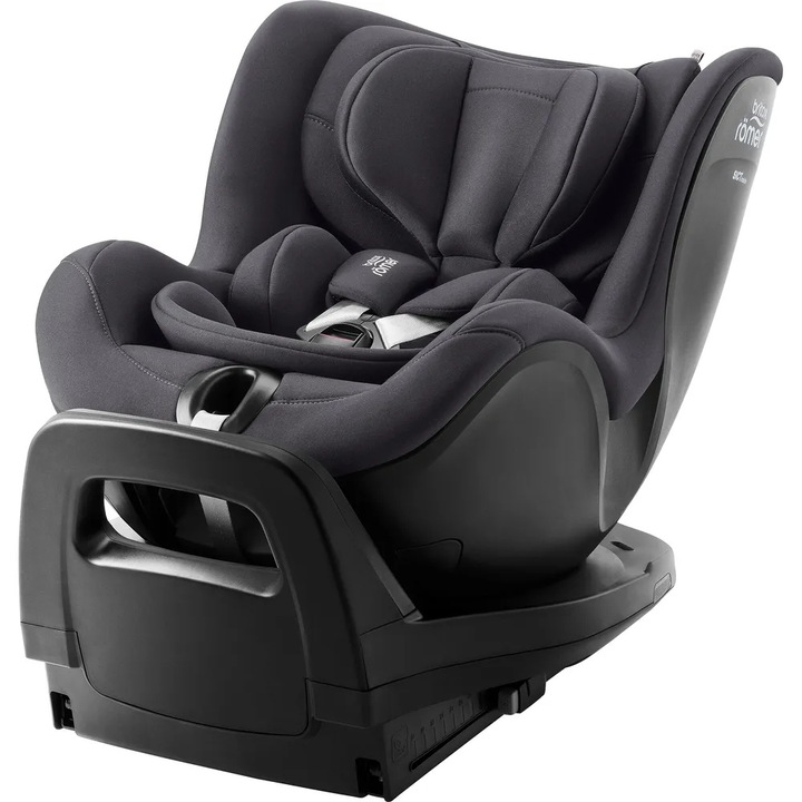 Детско столче за кола Britax Romer Dualfix Pro i-Size, Въртящо се с основа, 0 месеца - 4 години, Isofix, Deep grey