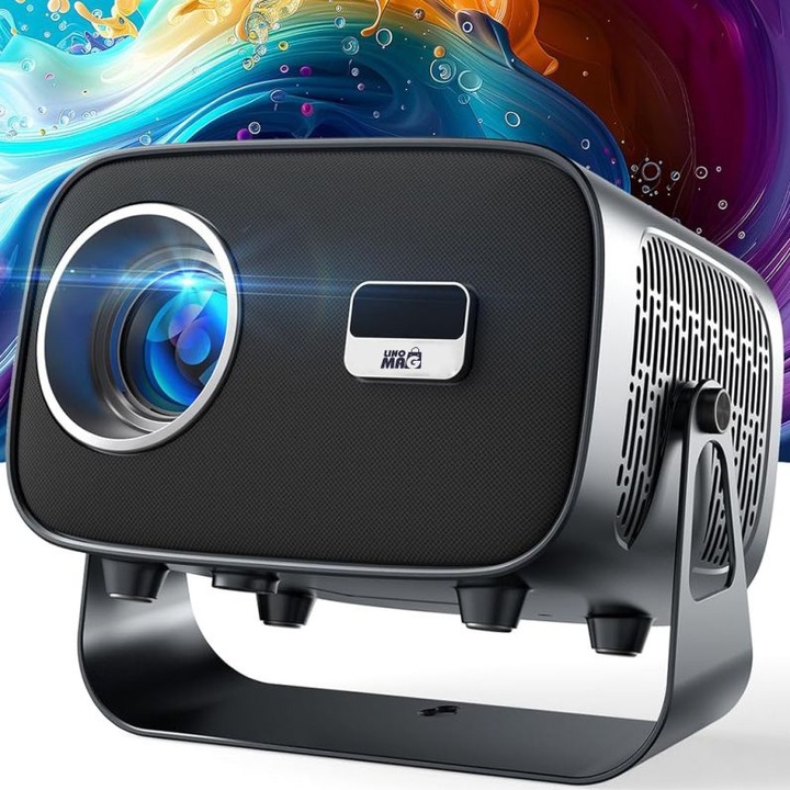 Linomag Smart Projektor, Android 11.0, 4000 Lumen, Airplay/Miracast, 1080p Támogatás, WiFi 2.4G/5G, Bluetooth 5.2, Ezüst/Fekete