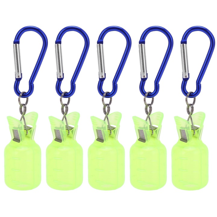 Set 5 protectii pentru carlige de pescuit, AMRINUGL, plastic, usoare, durabile, cu carabina