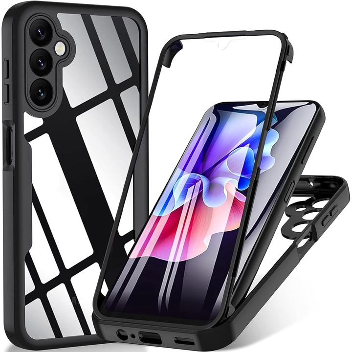 Pachet 360: Husa cu folie integrata pentru Samsung Galaxy A16 Cover360 fata / spate - negru