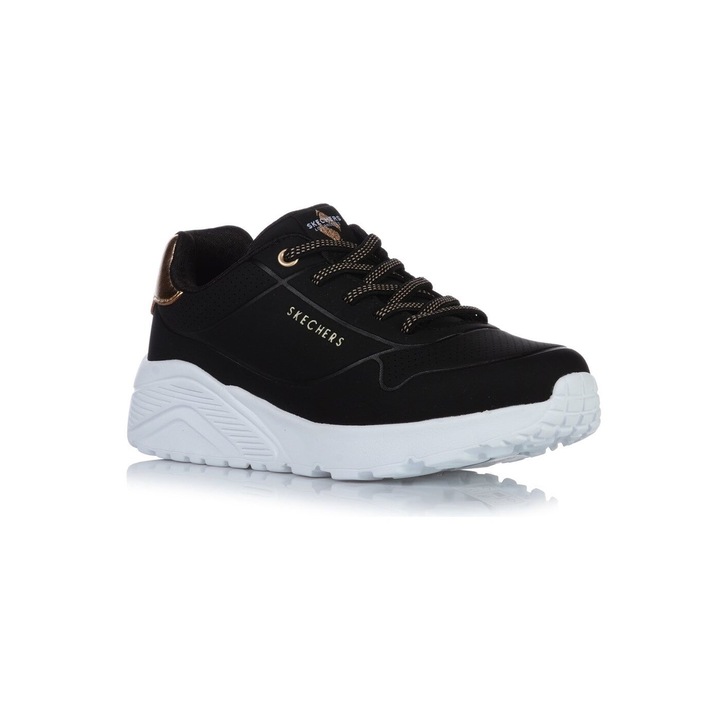 Skechers, Pantofi sport Uno Lite cu sireturi, Negru