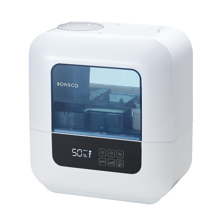 Ултразвуков овлажнител Boneco U700, автоматична функция, осветление, бял, 30x15x20cm