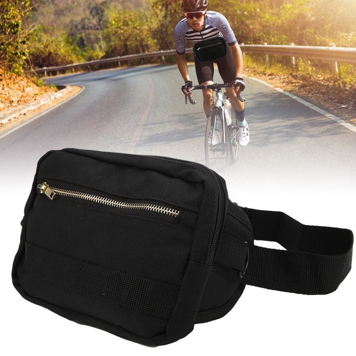 Sporttáska, longziming, multifunkcionális, állítható, ébenfa színű, 25x17cm