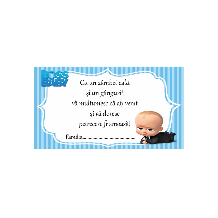 Plic bani Botez Cartonat Baby Boss