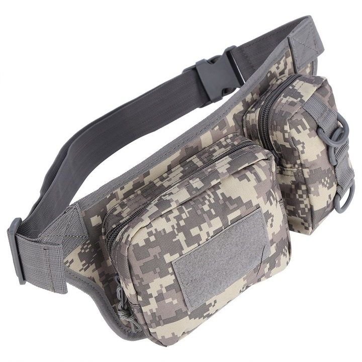 Uniszex sporttáska, hosszú cipzárral, 32x20x15cm, 5 színben kapható, dupla cipzáras rekeszek