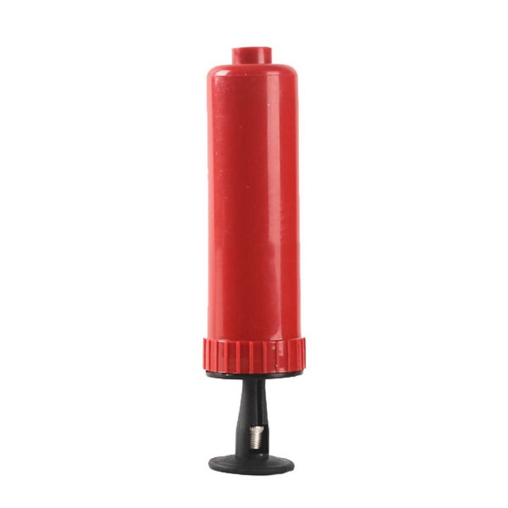 Kézi pumpa, longziming, piros, 15x3,5x3,5 cm, kosárlabdához, focilabdához, röplabdához