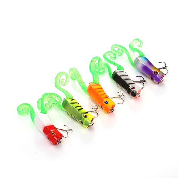 Jormftte 5 db műcsali szett, béka forma, élénk színek, 5.5cm