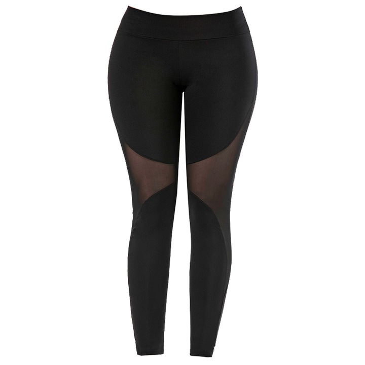 Női sportnadrág, Jormftte, jóga, magas derék, fekete, légáteresztő anyag
