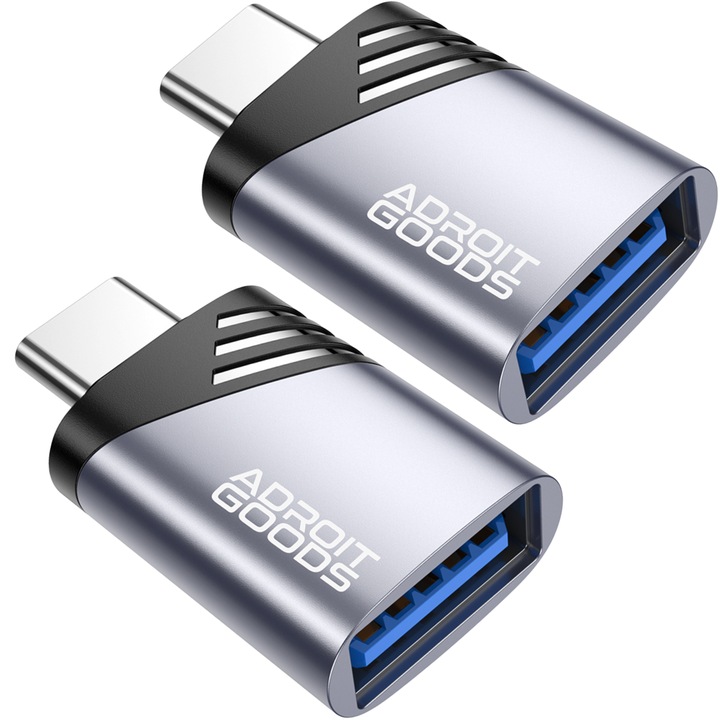 AdroitGoods 2x USB-C-USB-A adapter - USB 3.1 - Átalakító - Alumínium szürke