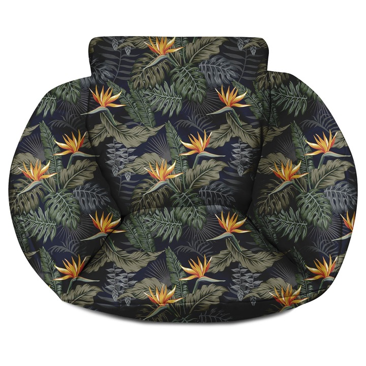 Възглавница за висящо кресло, градински стол, Orange flowers