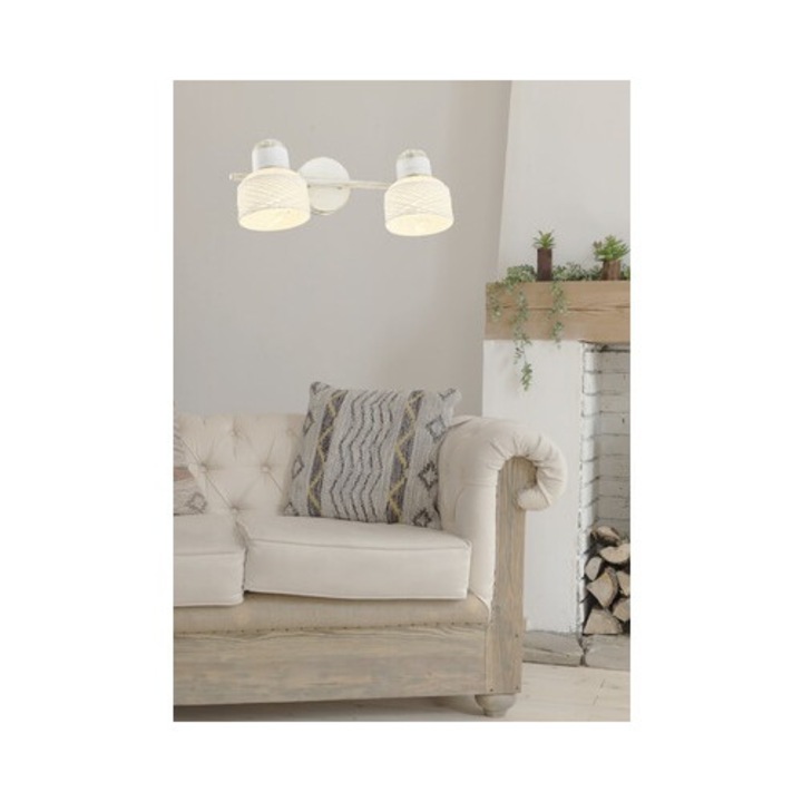 Стенна лампа Grass спотове Е27 макс. 2x40W, патинирано бяло