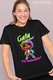 Tricou Femei Fata Stil Hip-Hop Text Esti Gata De Dans Motivational Fii Invincibila cu imprimeu pe Fata, 100% Bumbac, Negru, L