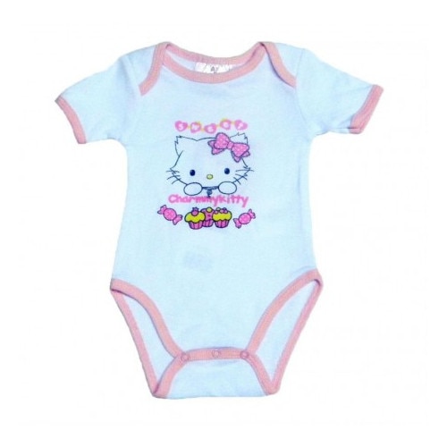 Body Charmmy Kitty alb roz, marime 18 luni