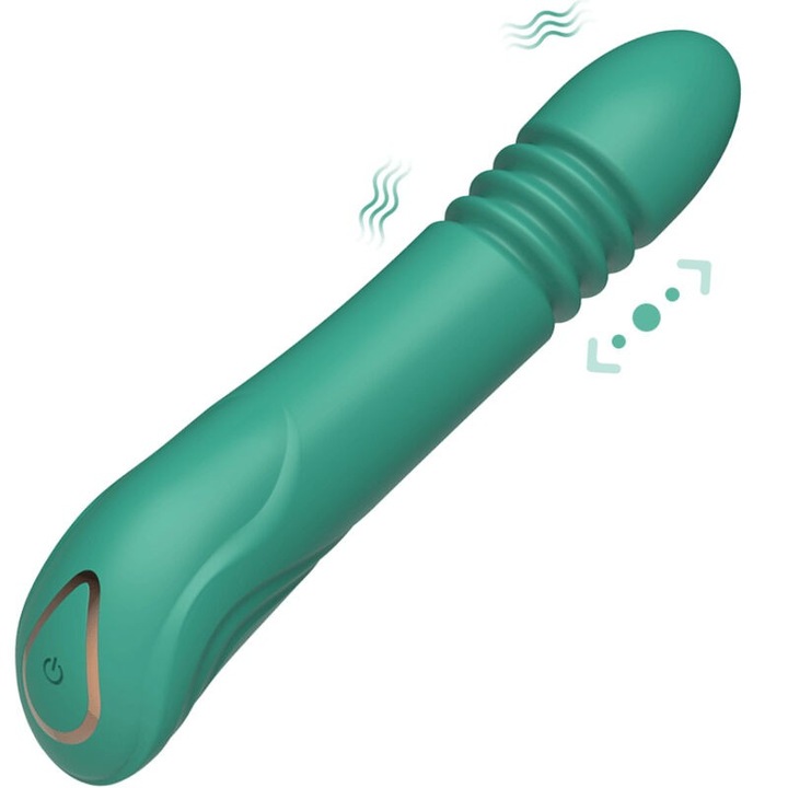 Вибратор Armony G-Spot, С Вибрации и тласкащи движения, Зелен, 17.4x3.2 см