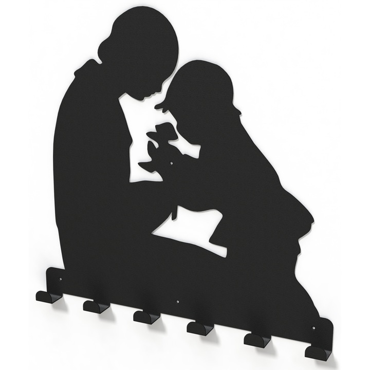 Cuier metalic FLORI pentru MAMA -model 4008 Negru