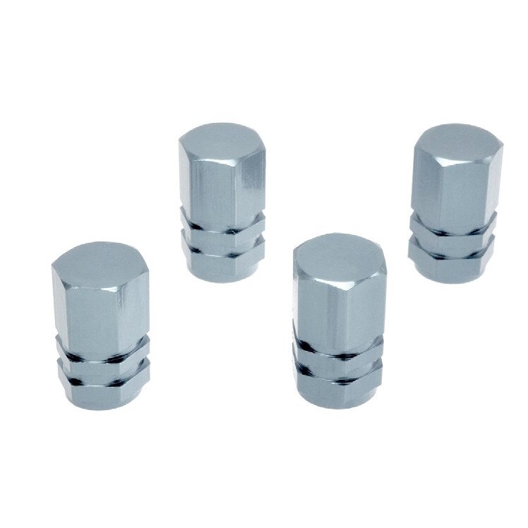 Set 4 Capacele Valve Roti Argintiu Hexagon, Automax