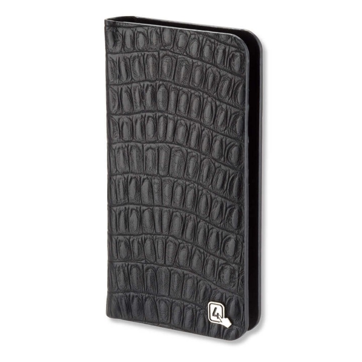 Калъф 4smarts Ultimag Wallet Westport Reptile Case за смартфони до 6.1 инча, Кожа, Черен