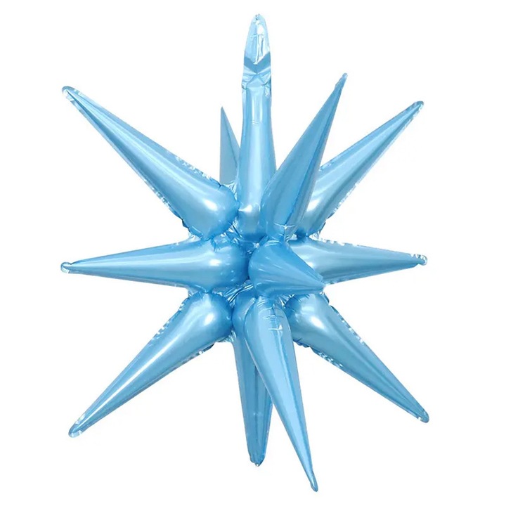 Balon in forma de Stea 3D cu tepi nedetasabili, 52 cm, Albastru deschis