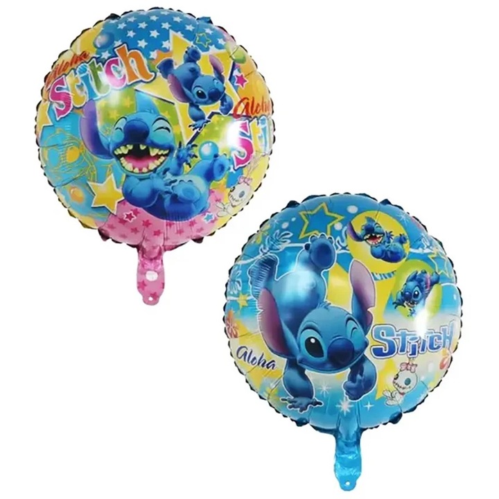 Balon folie Stitch, rotund, 45 cm
