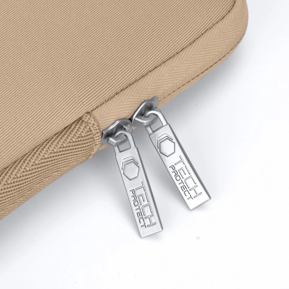 Etui laptop Tech-Protect, cu mini etui, 13-14 inch, neopren, 36x26x1,8cm, Caffe Latte