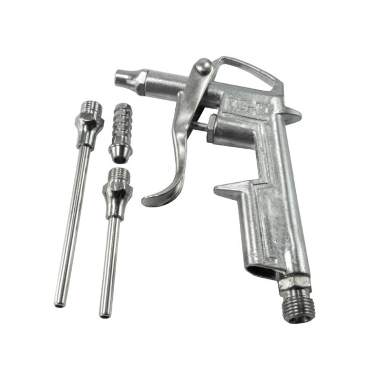 Pistol pneumatic de suflat aer cu duze interschimbabile, 1/4", 16/50/80 mm