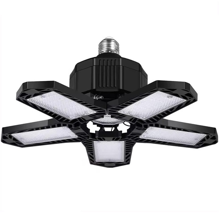 LED mennyezeti lámpa, Aptel, műanyag, 125 LED, 50 W, 31,5 x 11 cm, fekete