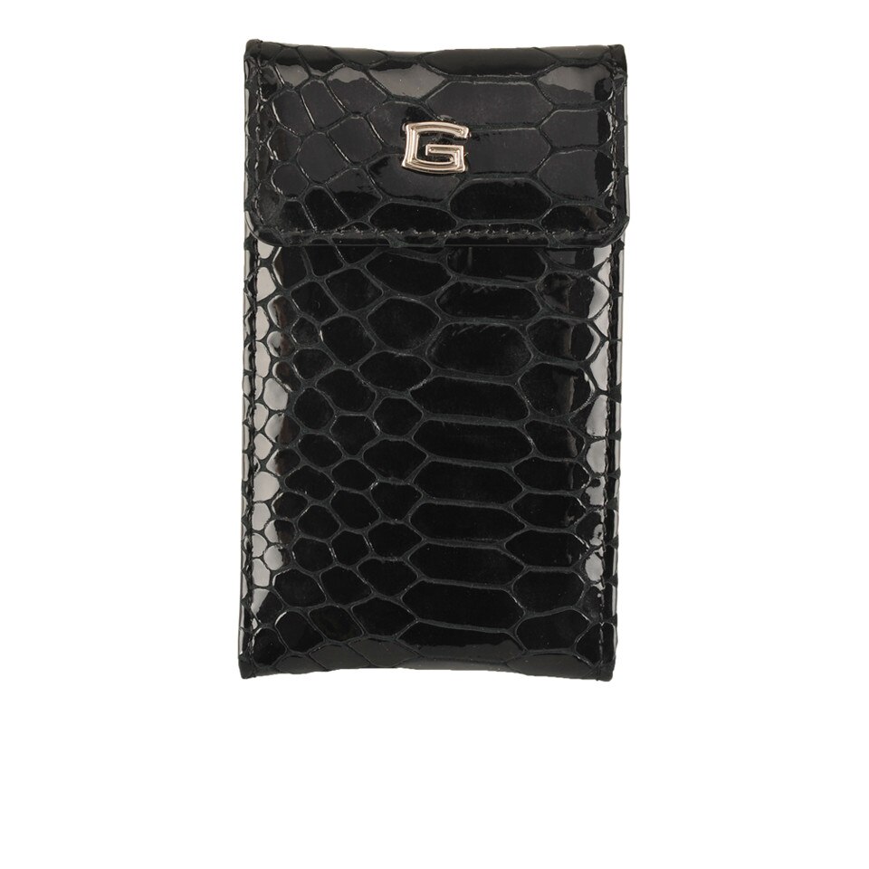Port carti de vizita din piele naturala, Serpente, de culoare neagra, Giudi by iLUX