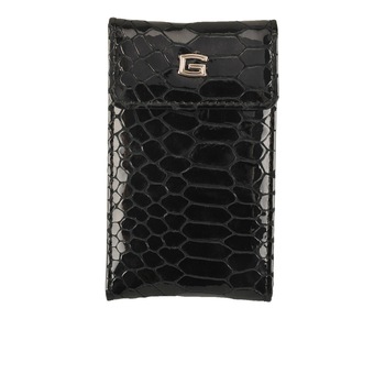 Port carti de vizita din piele naturala, Serpente, de culoare neagra, Giudi by iLUX Port carti de vizita din piele naturala, Serpente, de culoare neagra, Giudi by iLUX