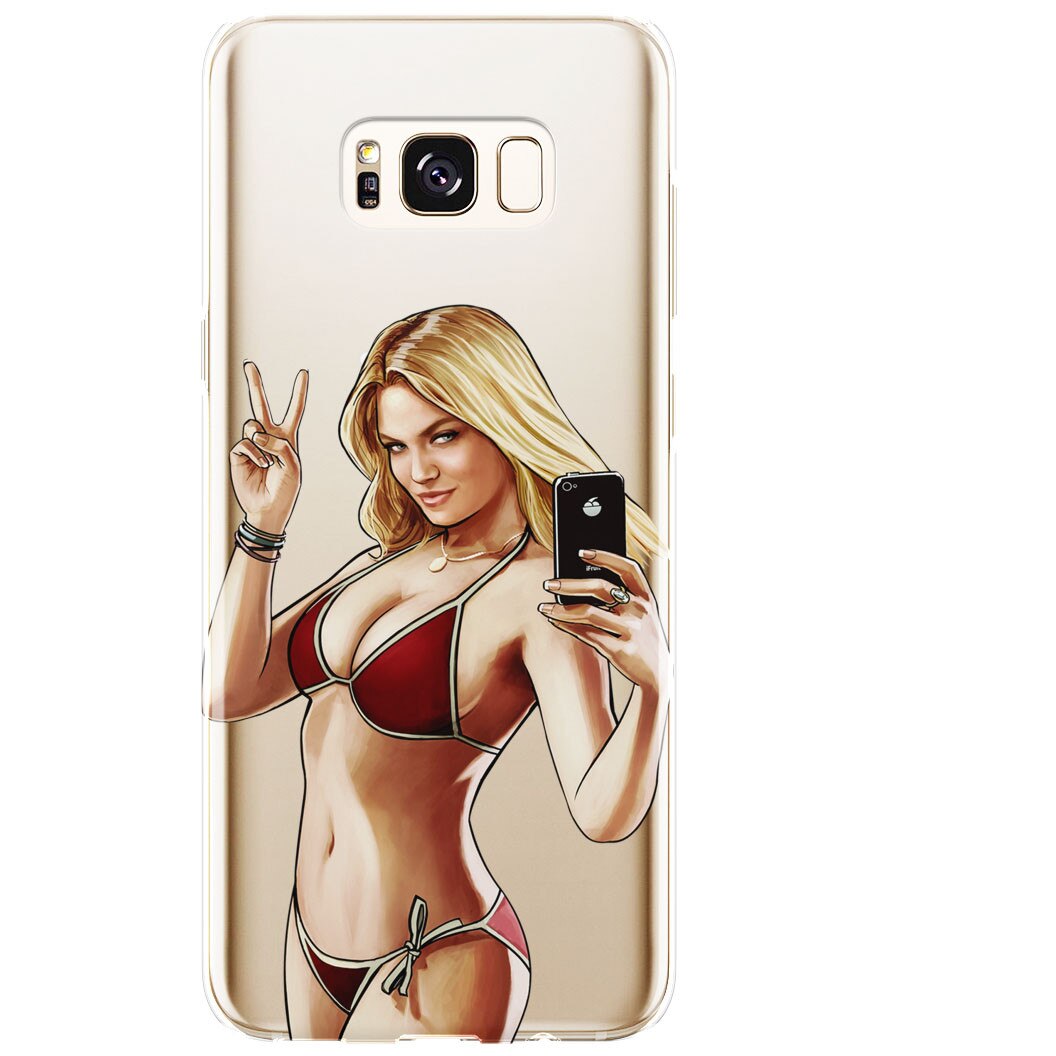 Husa silicon transparent sexy girl samsung s8