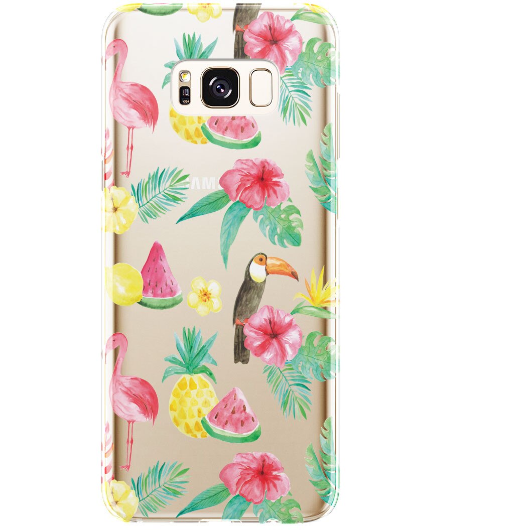 Husa silicon transparent vara tropicala samsung s8