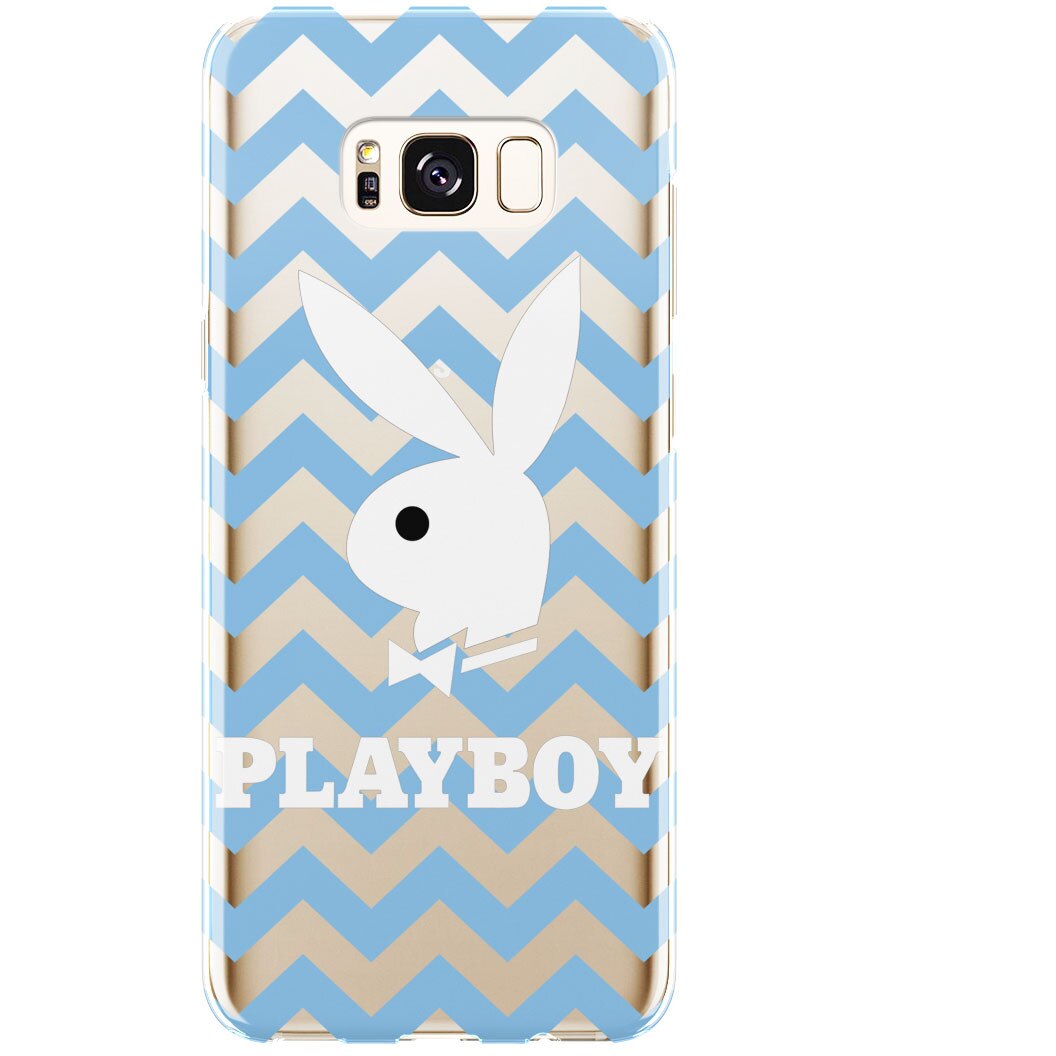 Husa silicon transparent blue playboy samsung s8