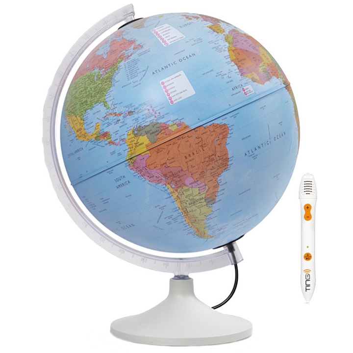 Интерактивен глобус Parlamondo 30 см, Молив с високоговорител