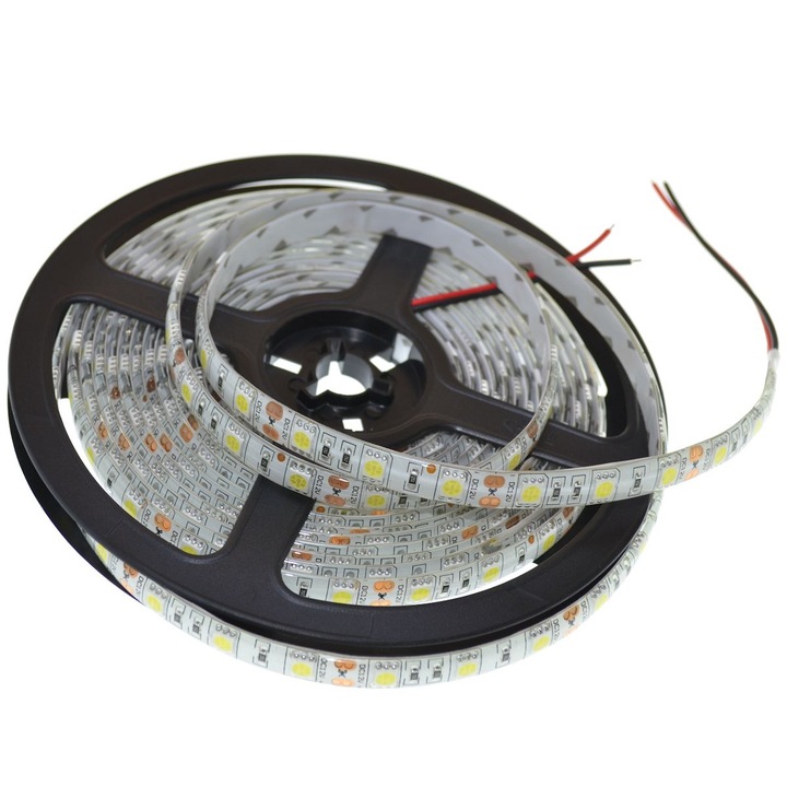 Banda led 5050 alb rece 12v exterior rola 5m Led4You