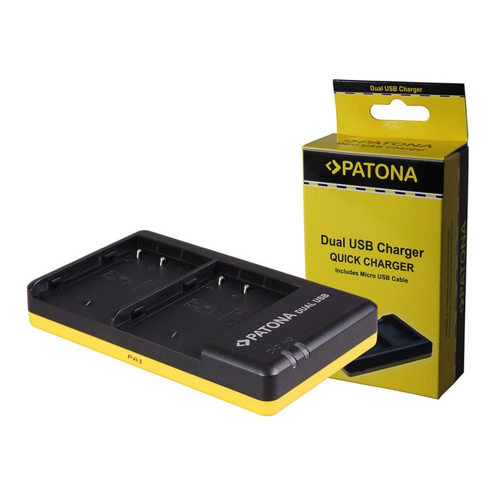 Patona Panasonic DMW-BLF19 Dual Quick-akkumulátor töltő Micro-USB kábellel