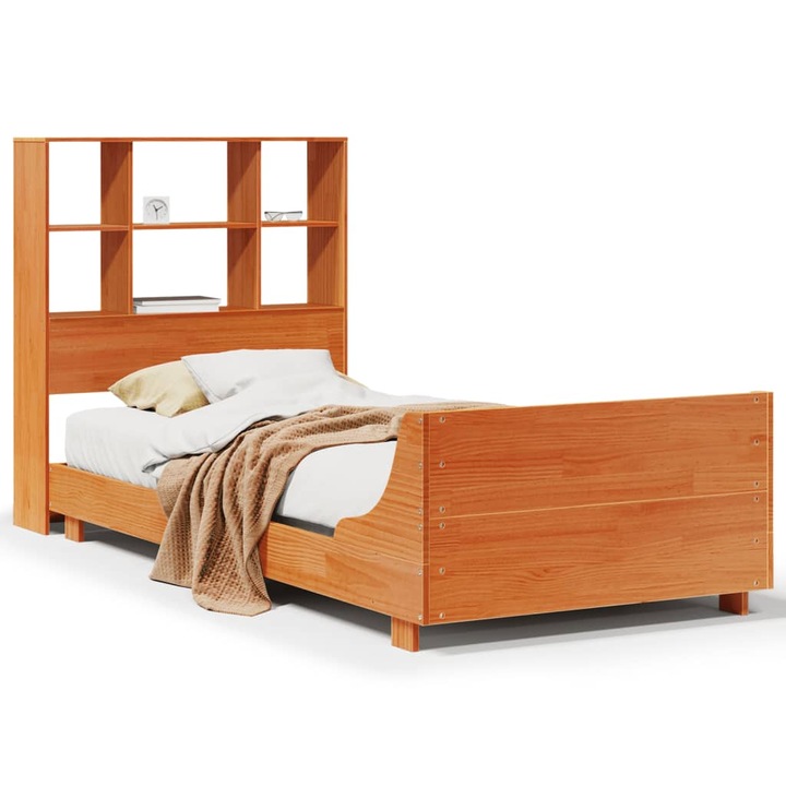 vidaXL viaszbarna tömör fenyőfa ágy matrac nélkül 75 x 190 cm 3323715