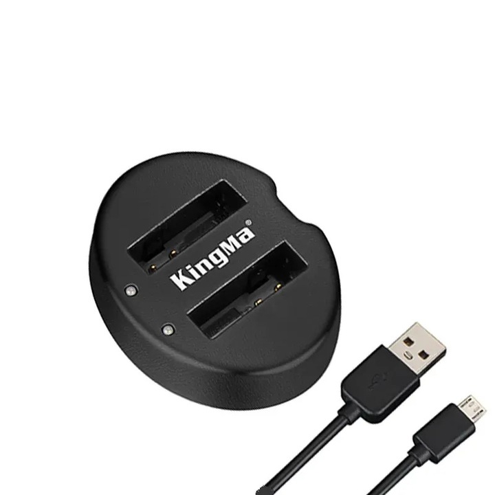 Incarcator de baterie dual CGA-S005E KingMa pentru Panasonic DMC-LX2/LX3/FX8/FX9/FX10/FX50