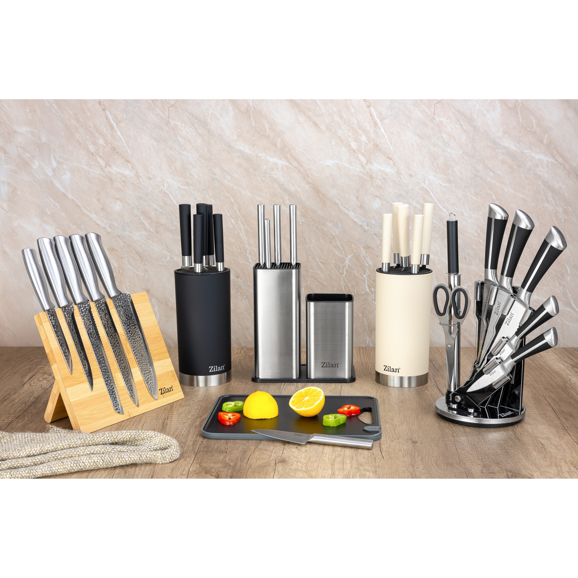Set cutite 8 piese din otel inoxidabil, cu suport ZILAN / ZLN 1634