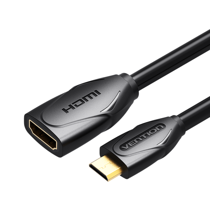Mini HDMI удължителен кабел, VENTION, 4K@60Hz, Mini HDMI мъжки към HDMI женски, 1м