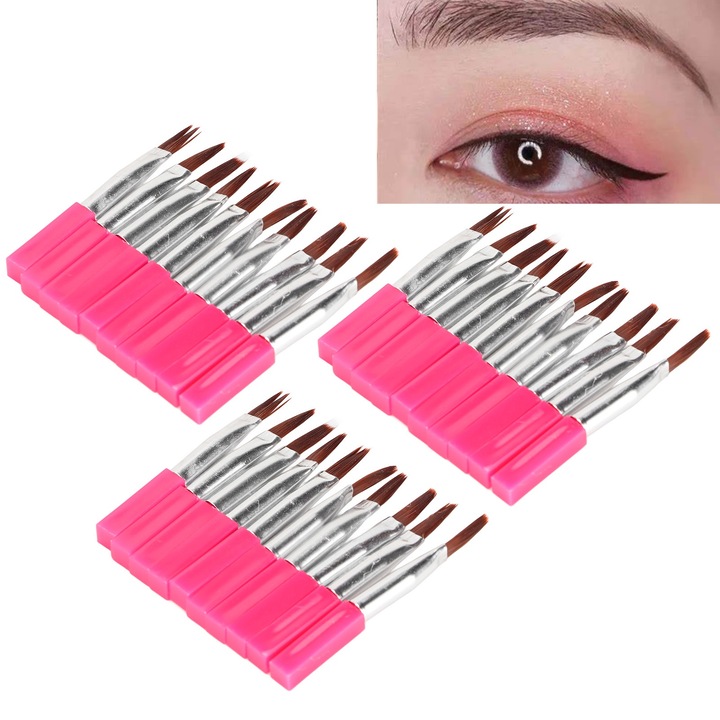 Jormftte, eldobható sminkecset készlet, 30 db, rózsaszín-piros, szemre és ajakra