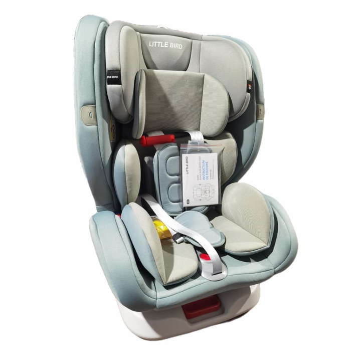 Scaun auto little bird, iSize albastru cu isofix Rotativ 360 grade Pozitie Somn Top Tether 0-36 kg 40-150 cm