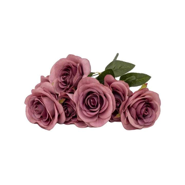 Buchet 7 trandafiri artificiali, culoare roz inchis, H 40 cm, B.S.P. / SL621_9