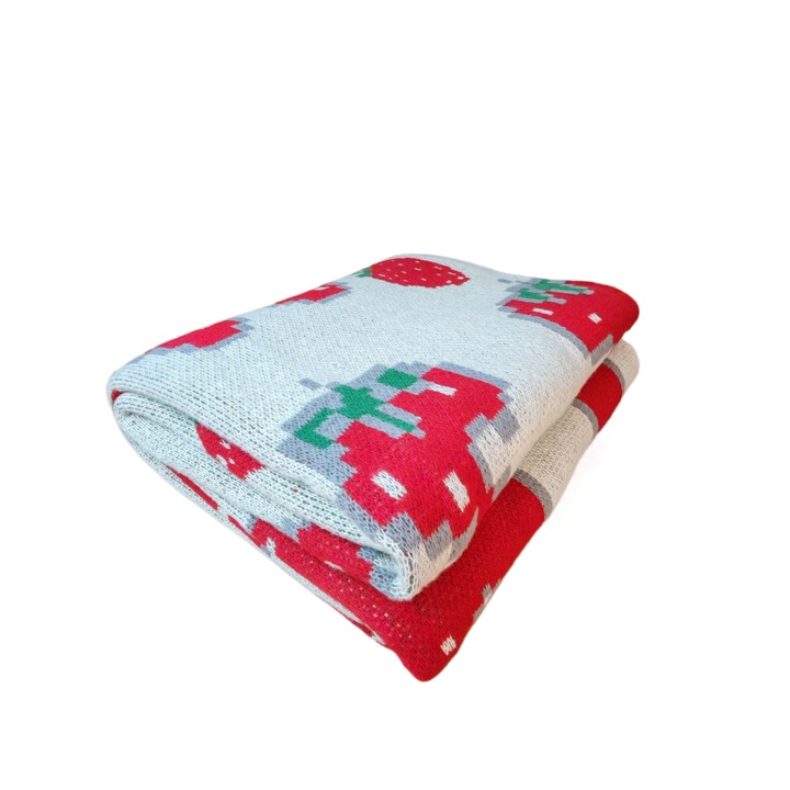 Patura pufoasa, Poliester, 180x200cm, Multicolor